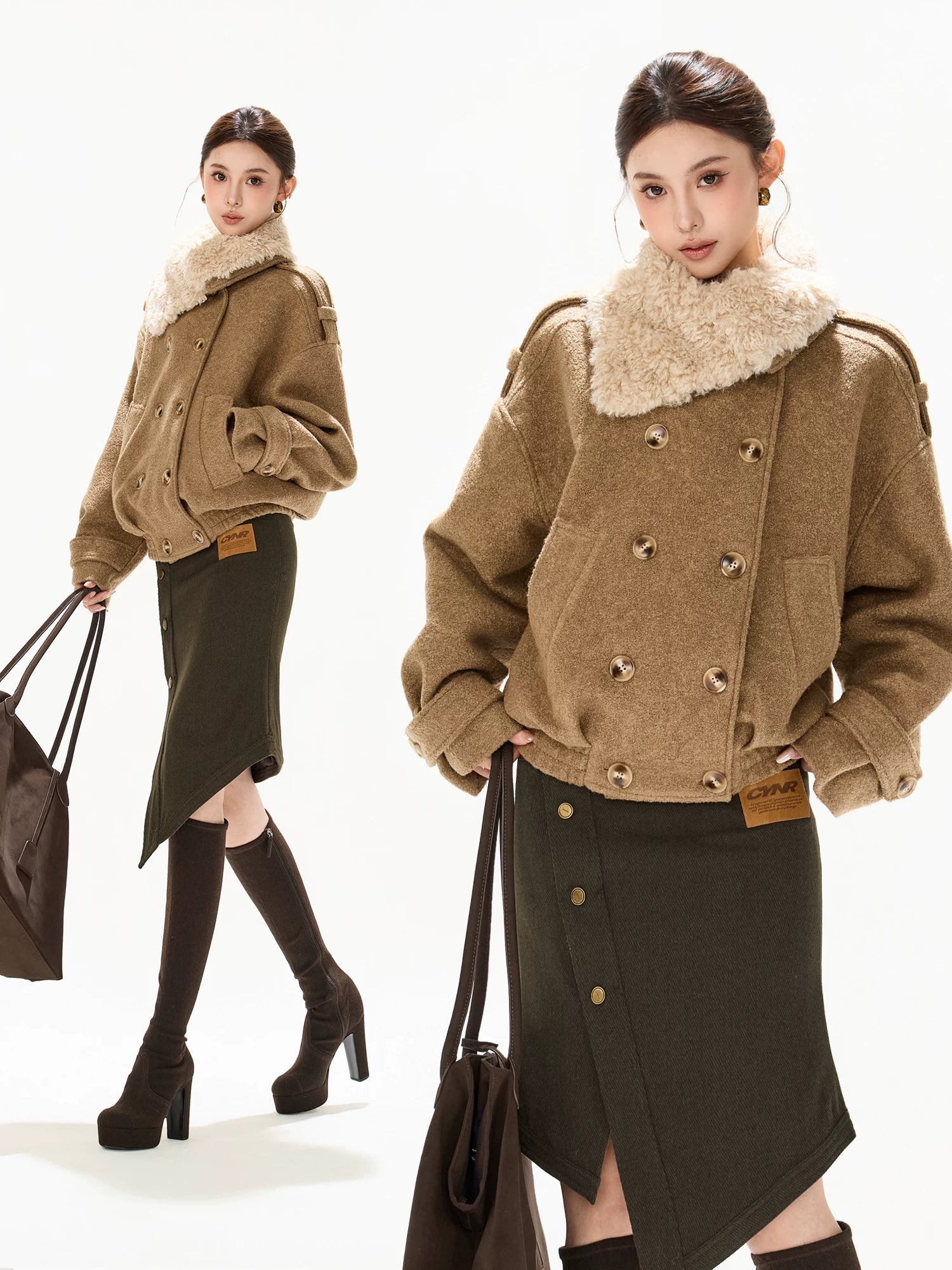 Double-Breasted Wool-Blend Jacket