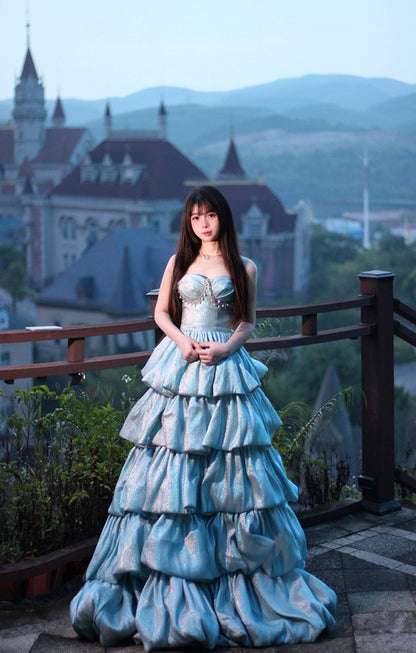 DXI Iridescent Cascade Couture Gown