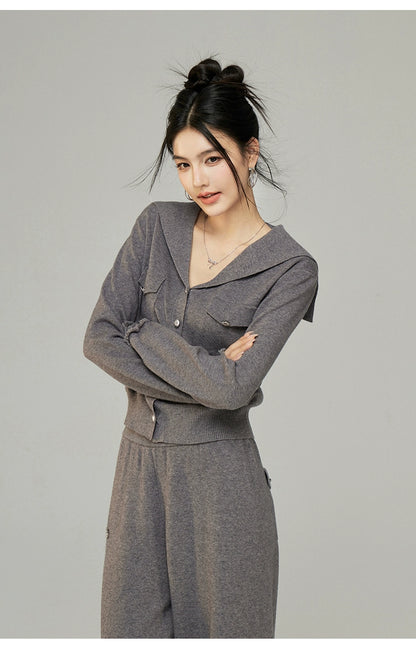 Large Lapel Knitwear Set