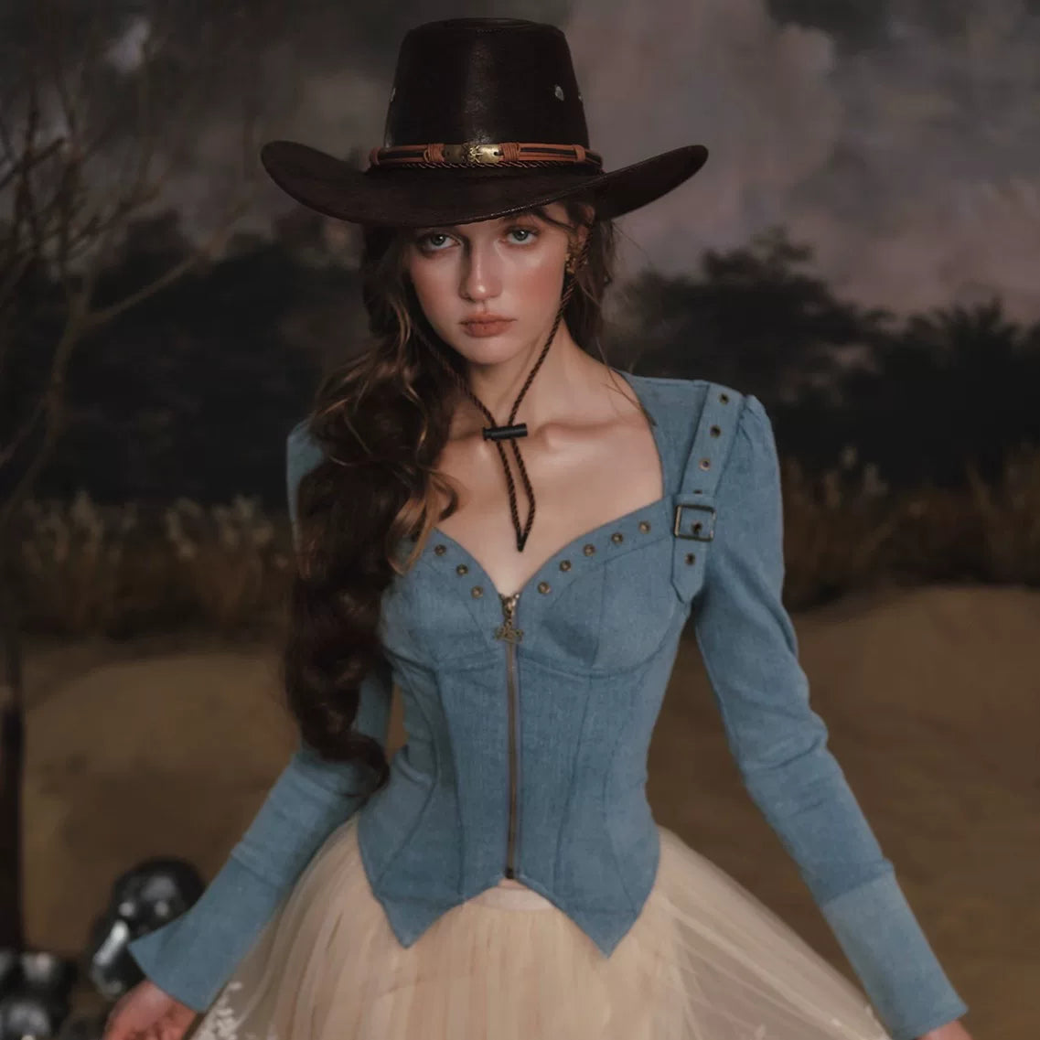 Denim Knight Structured French Denim Corset