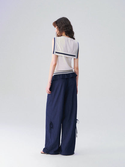 Nautical-Inspired Minimalist Knit Tank Top