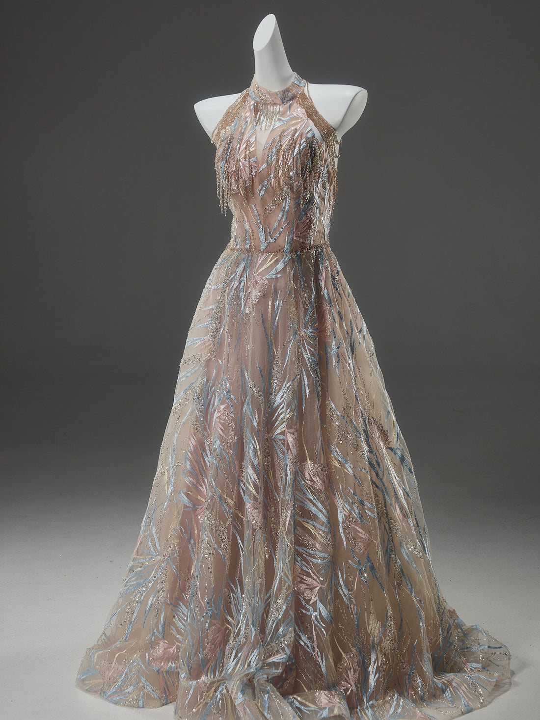 Golden Ling Aurora Beaded Couture Gown