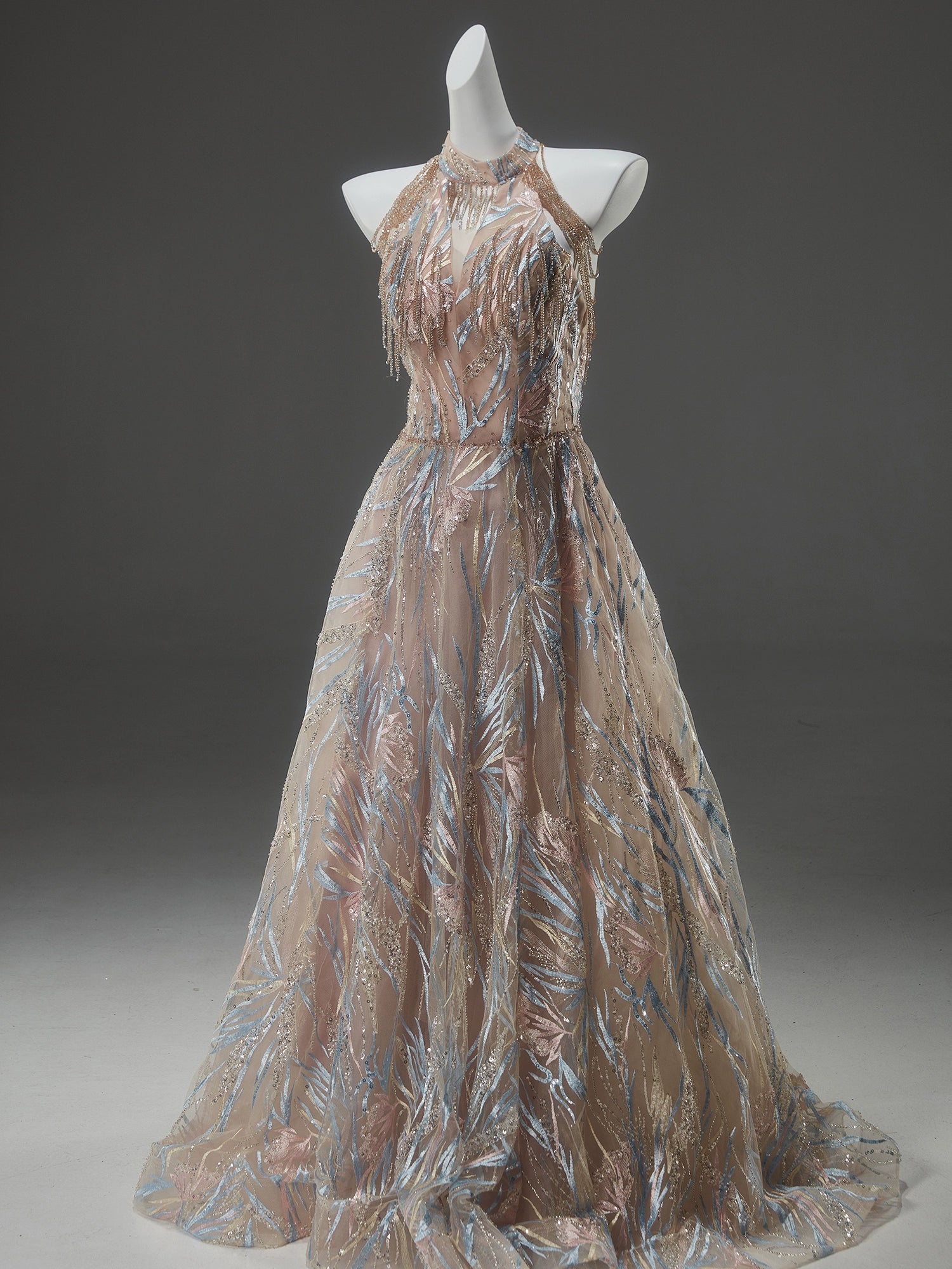 Golden Ling Aurora Beaded Couture Gown