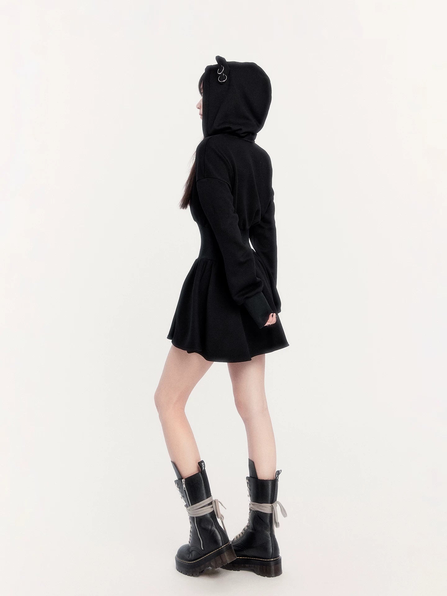 Waist-Cinching Sweatshirt Dress