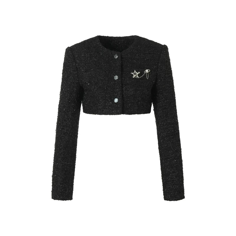 Plaid Puff Dress with Lace Overlay Set