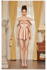 Gold Bondage A-line Mini Dress - CHINASQUAD