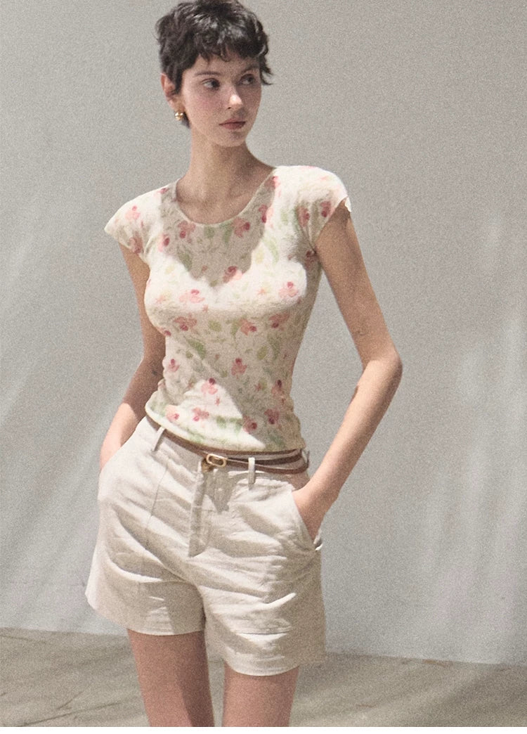 March Expansion Linen-Blend Tailored Shorts