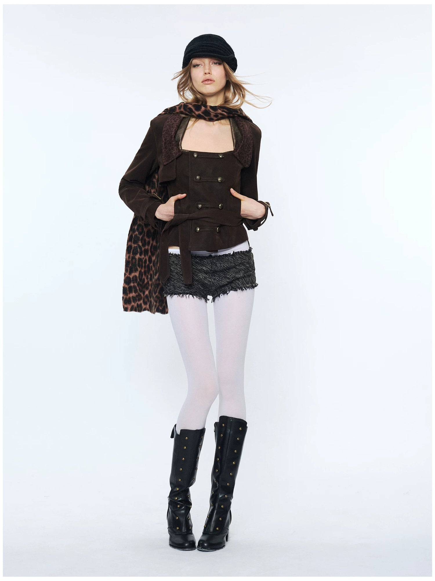 Punk Suede Short Trench Jacket