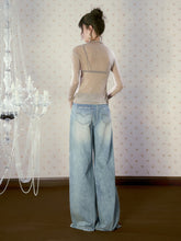 Blue Denim Wide-leg Pants - CHINASQUAD