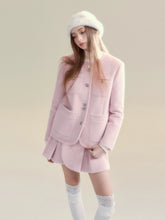 Pink Scarf Jacket & Mini Skirt Set - CHINASQUAD