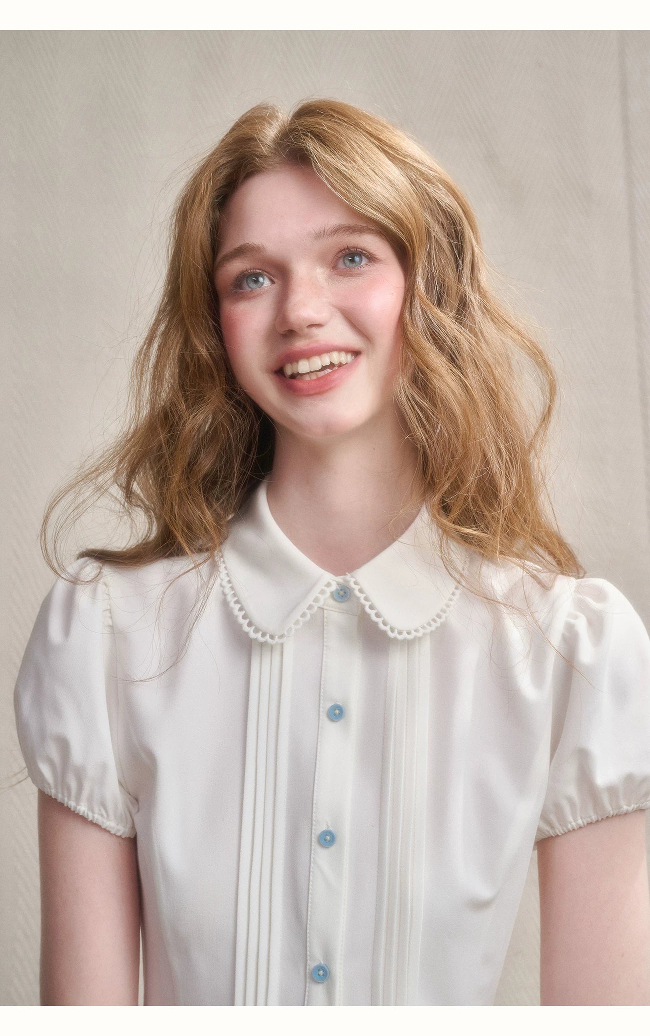 Embroidered Peter Pan Collar Blouse