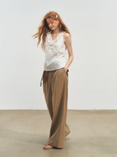 French Ruffle Lace Knotted Flower V-neck Top - CHINASQUAD