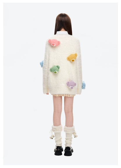 Doozoo Pastel Bear Cardigan
