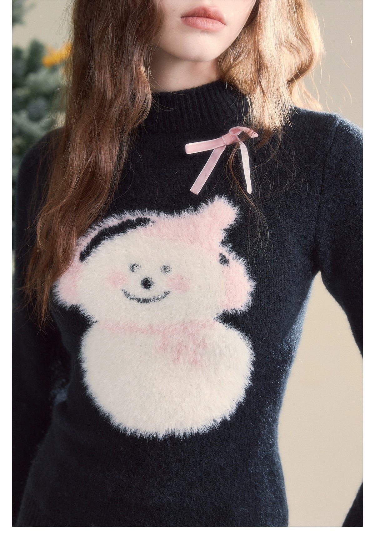 Black Snowman Mink Fur Sweater - CHINASQUAD