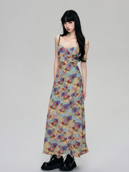 French Vintage Floral Slip Dress