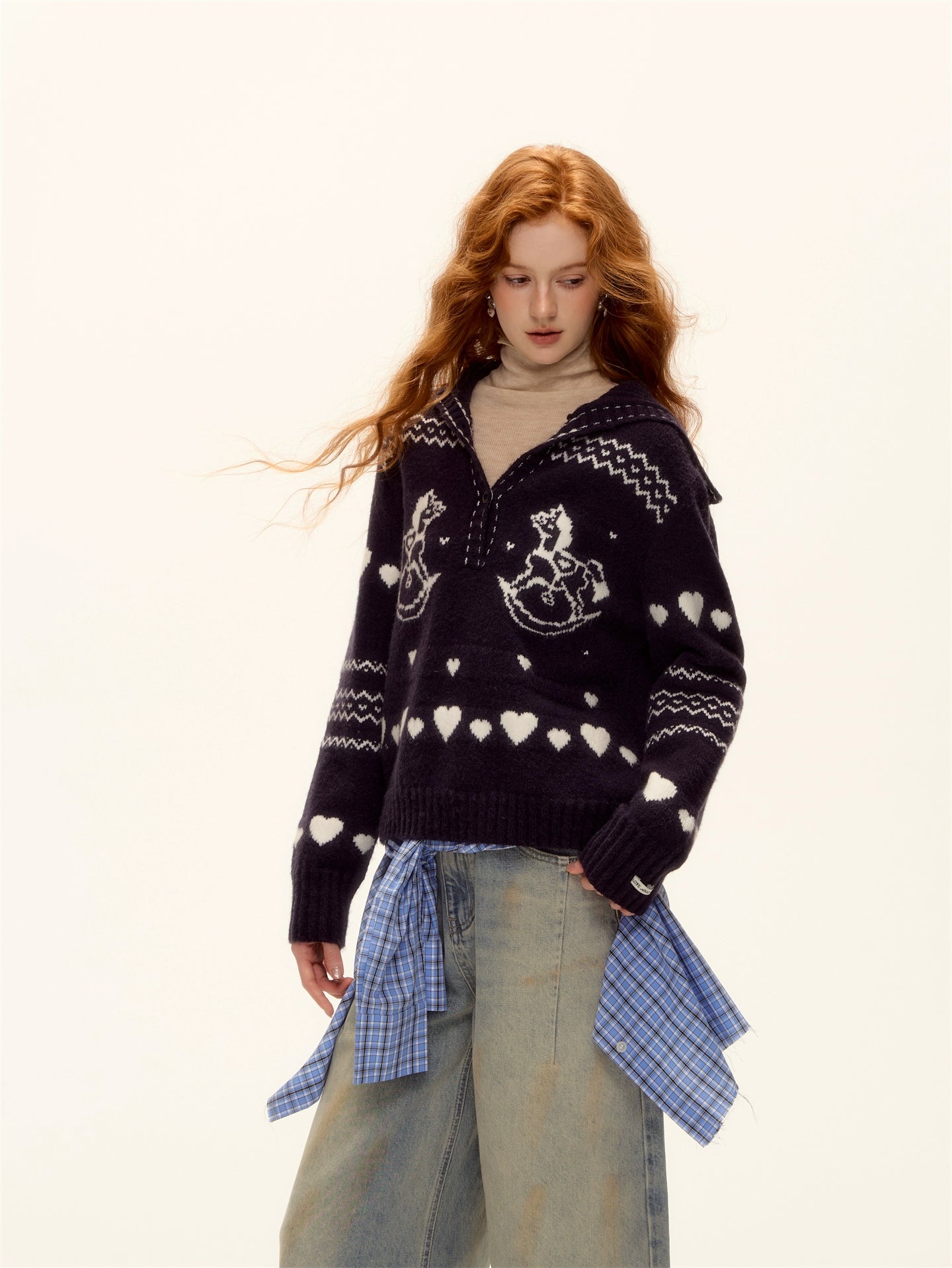 Pony Jacquard Knit Pullover