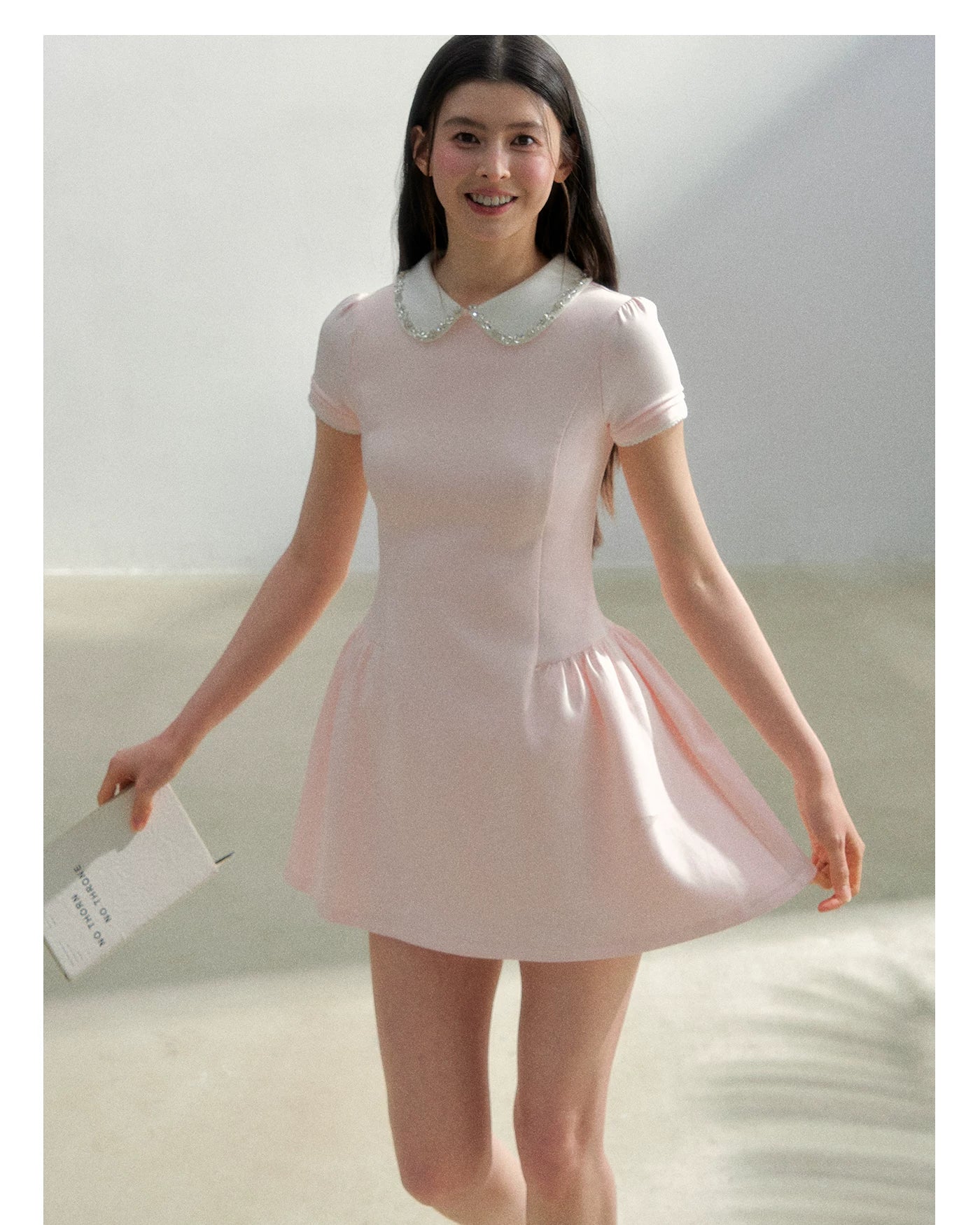 Vintage Crystal Collar Air Layer Princess Dress