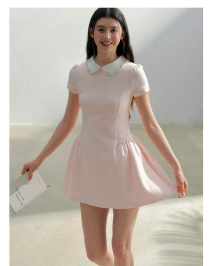 Vintage Crystal Collar Air Layer Princess Dress