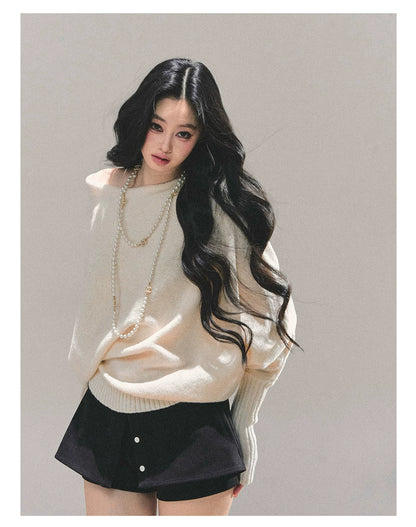 Soft Sweet Off-Shoulder Knit Sweater