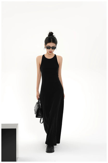 Built-In Bra Stretch Maxi Slip Dress