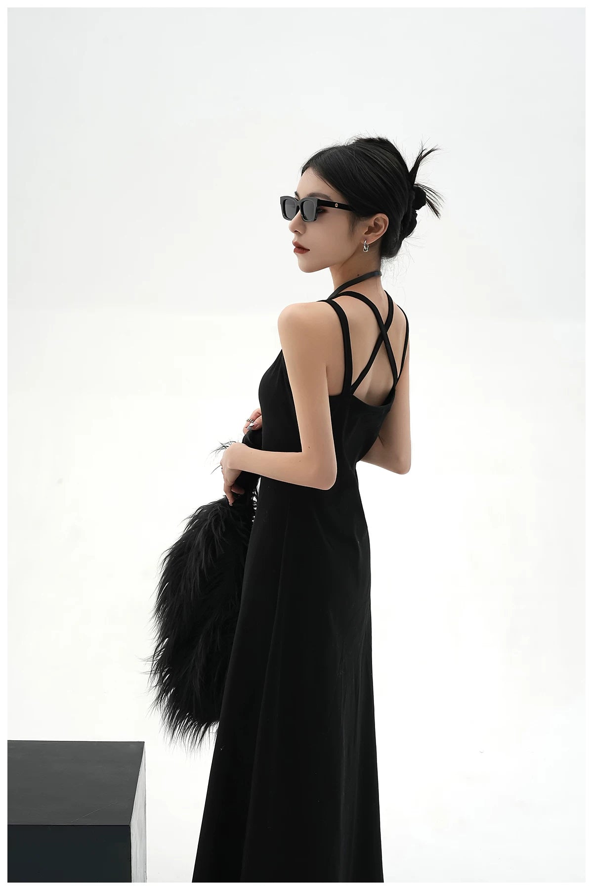 American Street-Style Slim-Fit Camisole Maxi Dress