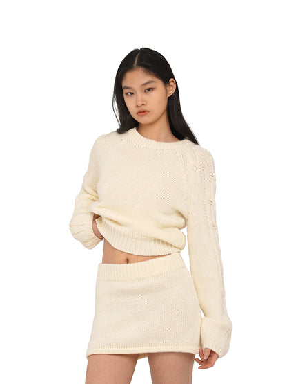 Pullover Raglan Sleeve Sweater Set