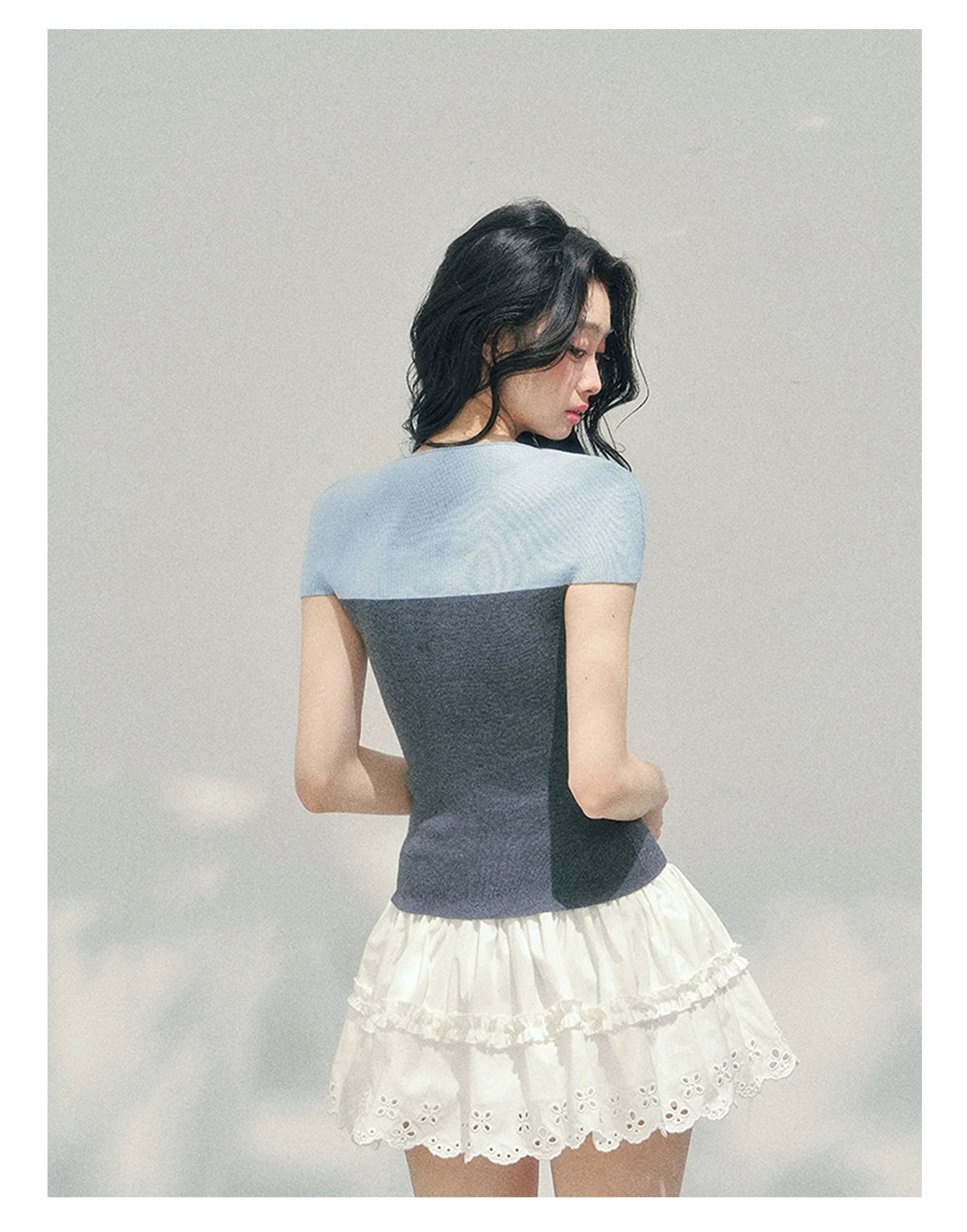 Smoky Mood Knit Crop Top