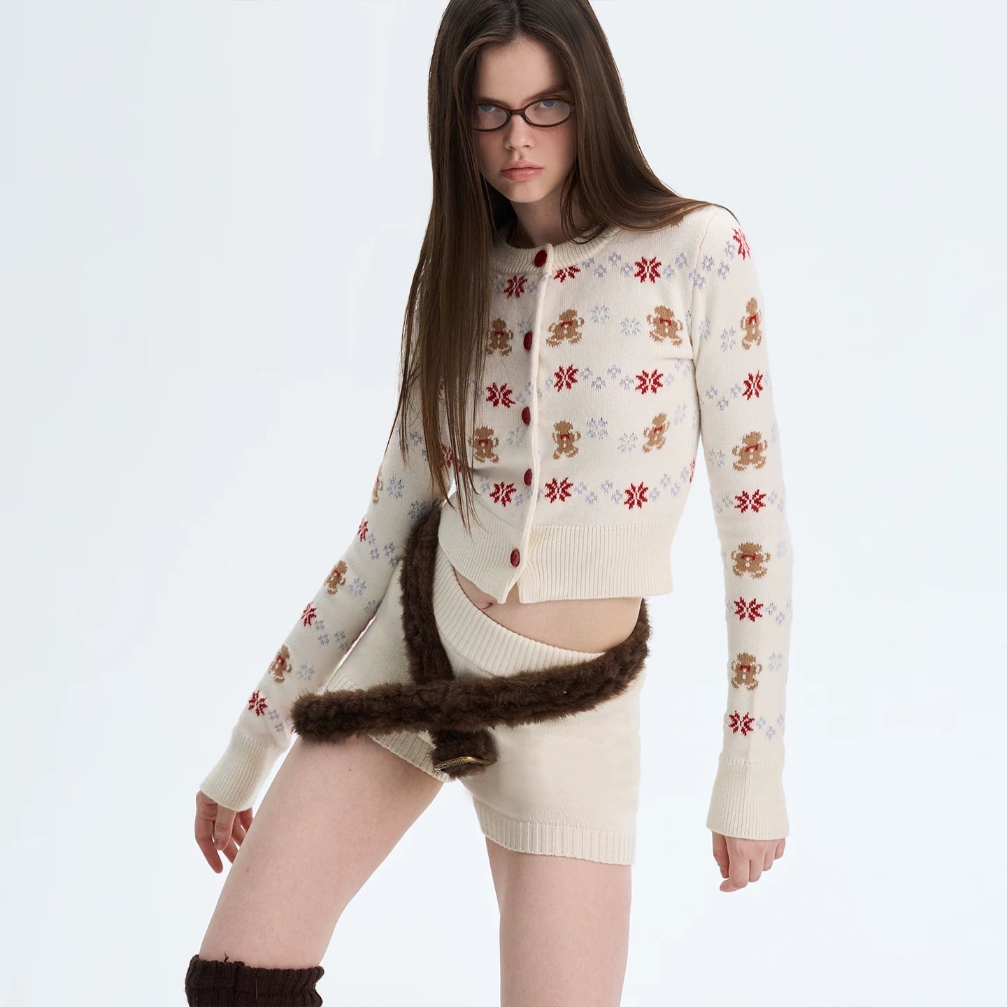 Cashmere-Blend Knit Cardigan Set