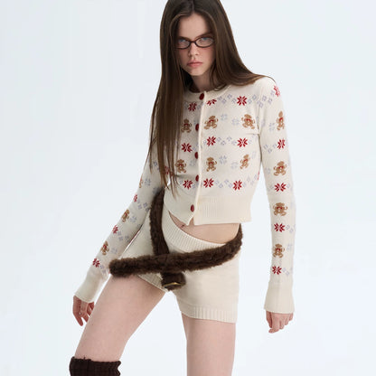 Cashmere-Blend Knit Cardigan Set