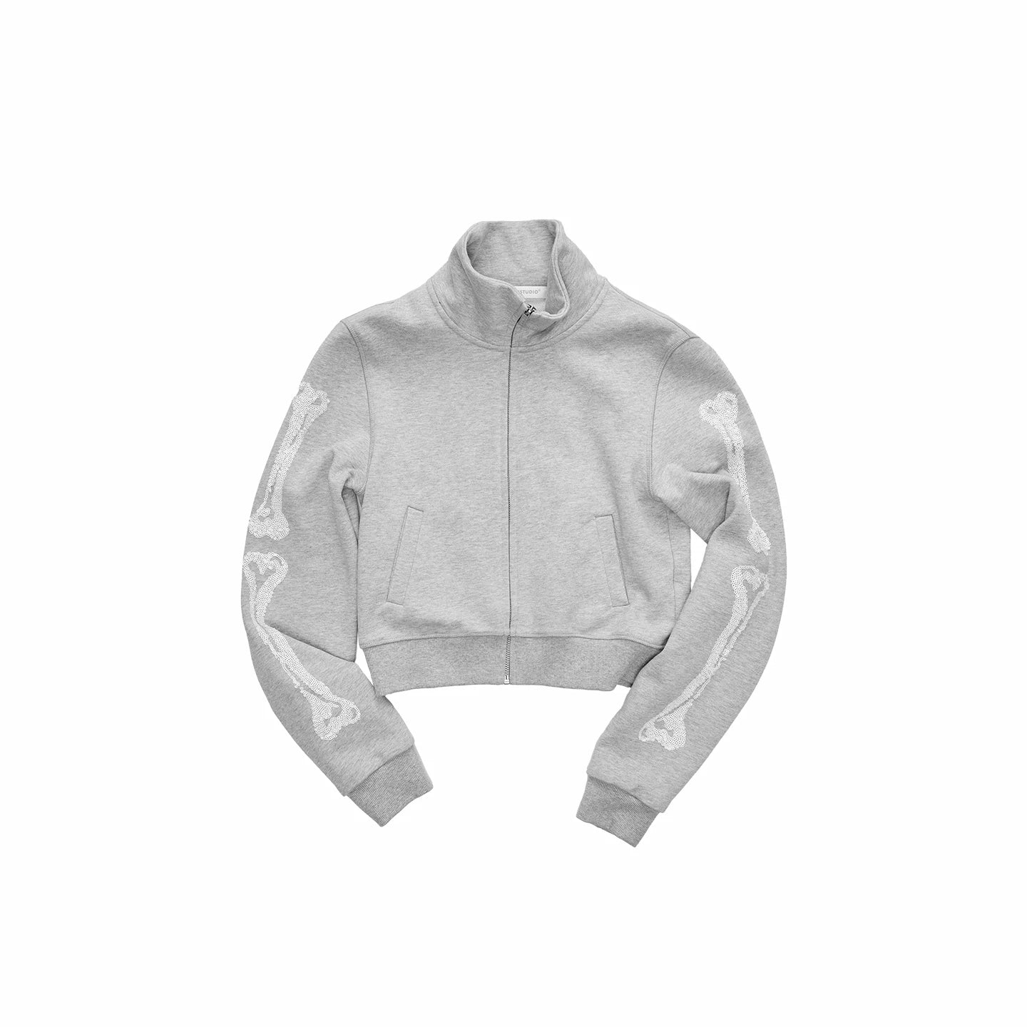 Stand-Collar Cropped Sweatshirt &amp; Jogger Set