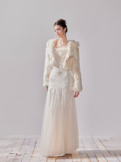 Snowmist Faux Fox Fur Toggle Cropped Jacket