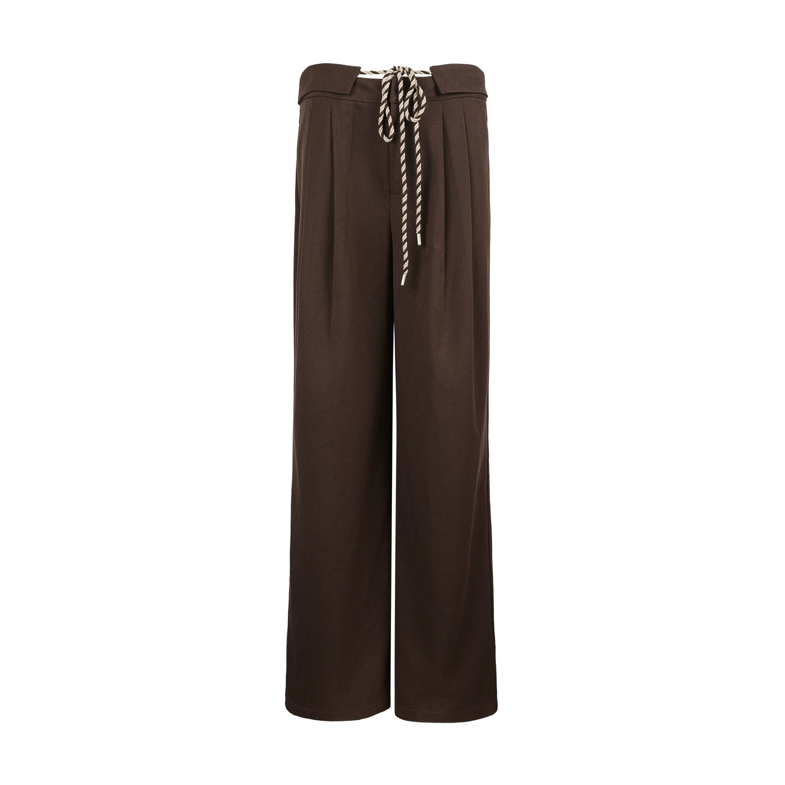 Casual Brown Wide-Leg Pants