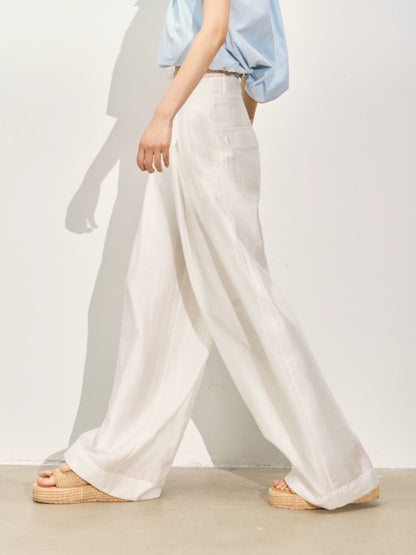 Suit Pleated Wide-Leg Pants - CHINASQUAD