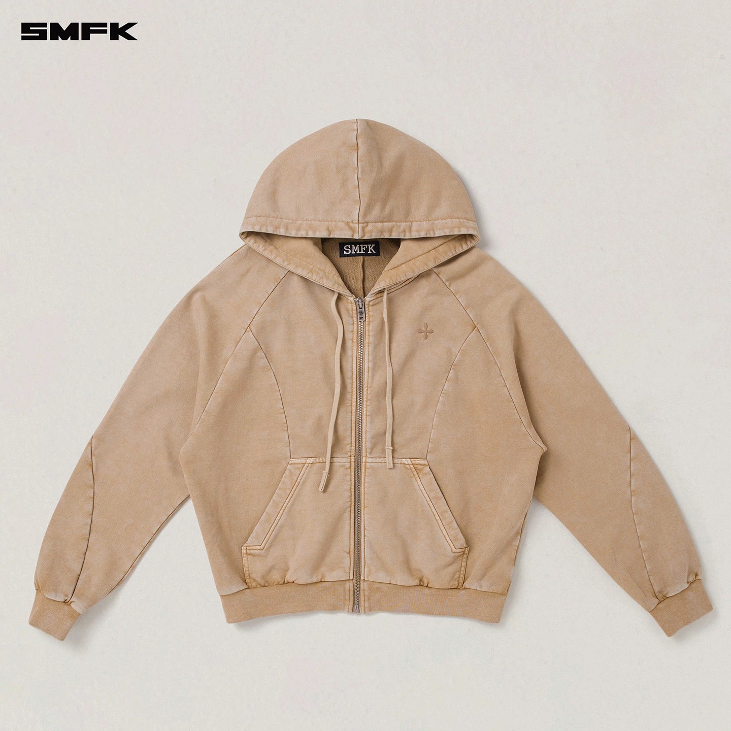 Washed Wide-Fit Zip-up Hoodie