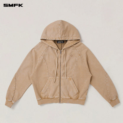 Washed Wide-Fit Zip-up Hoodie