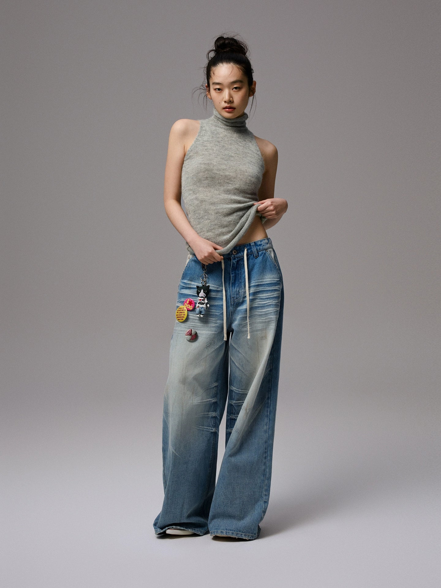 Mohair Sleeveless Turtleneck