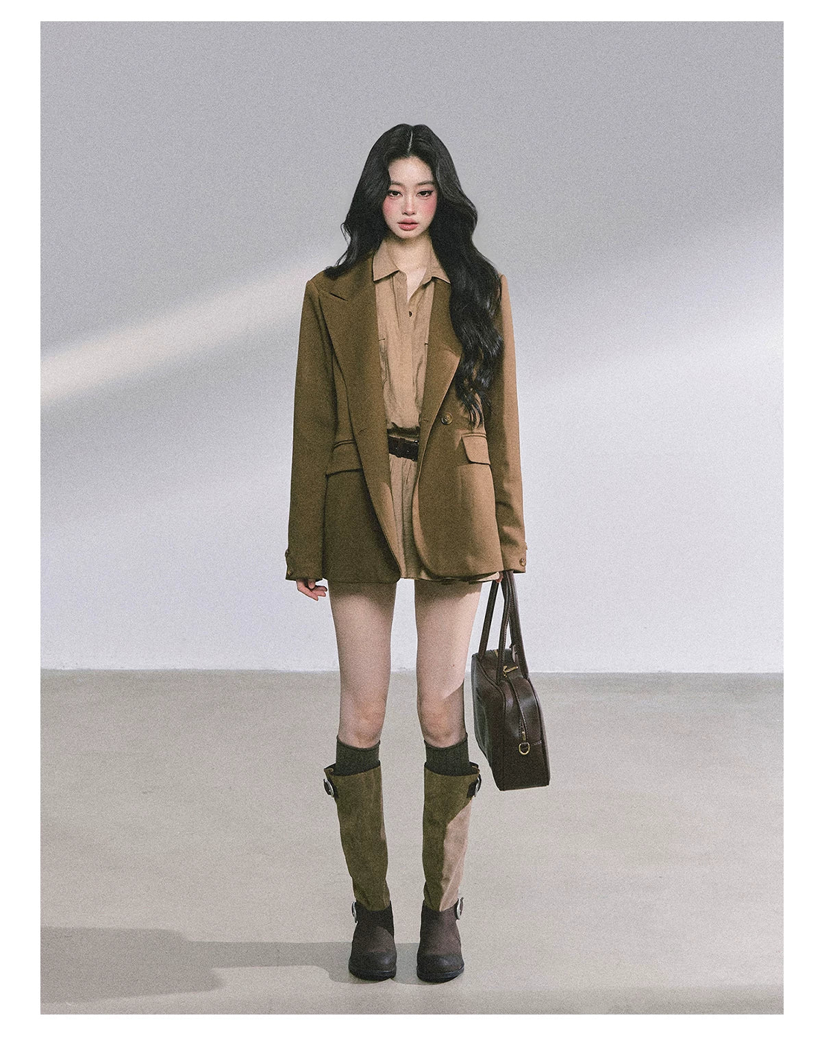 Elevated Hepburn-Style Utility Mini Dress