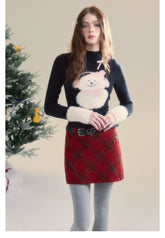 Black Snowman Mink Fur Sweater - CHINASQUAD