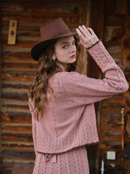 Floral Juliet Vintage Knit Dress &amp; Cardigan Set