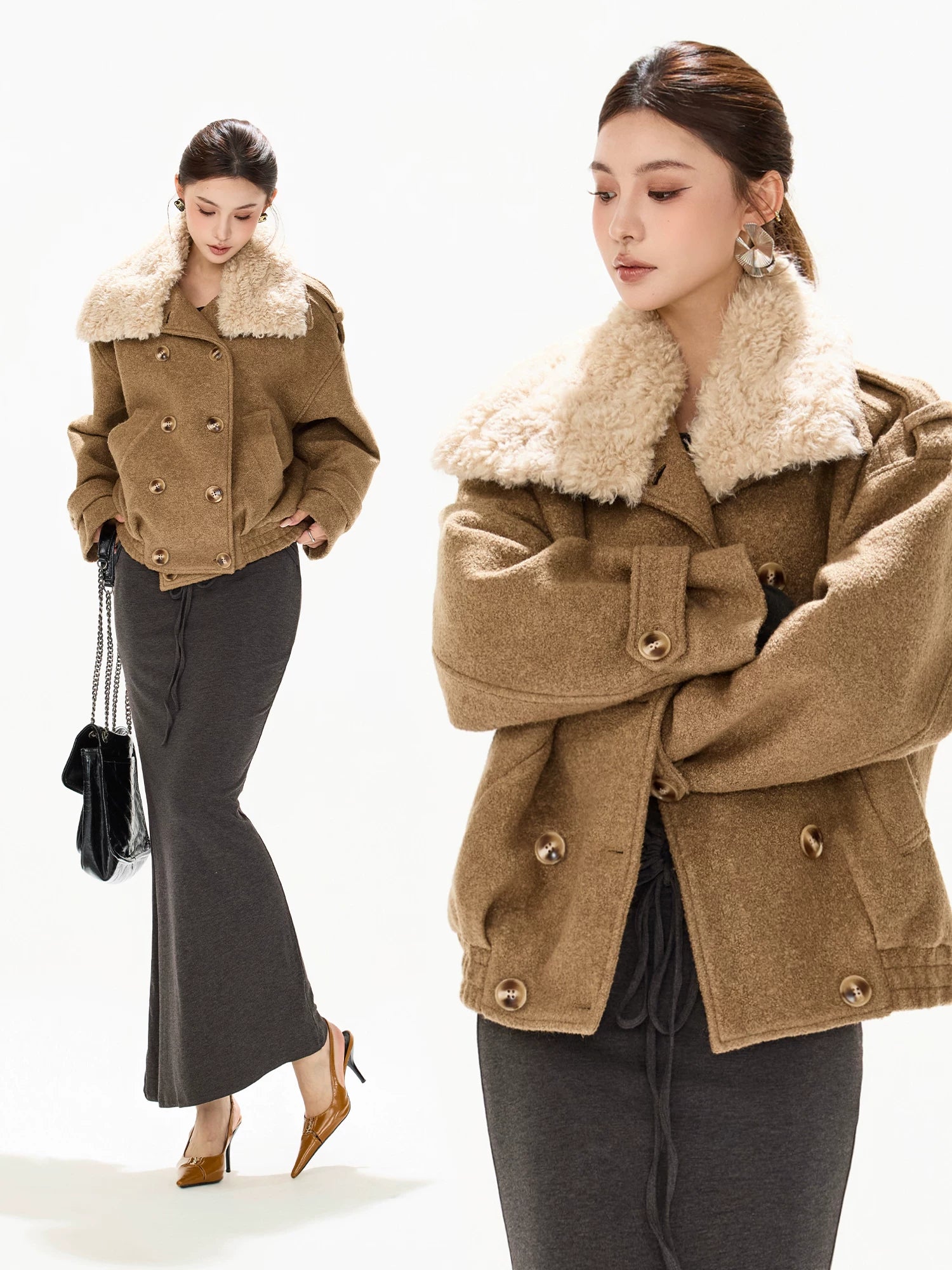 Double-Breasted Wool-Blend Jacket