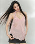 VIA PITTI Asymmetric Ribbon Tie Sheer V-Neck Camisole – view 4