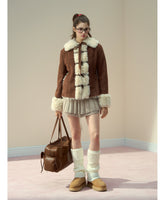 Vintage Faux Suede Shearling Toggle Jacket - CHINASQUAD