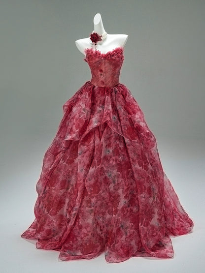 True Crimson Reverie Couture Gown