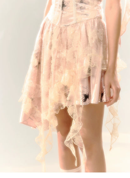 Pink Butterfly Lace Dress - CHINASQUAD