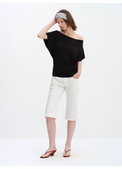 Vintage Capri Low-Rise Slim Flared Cropped Pants