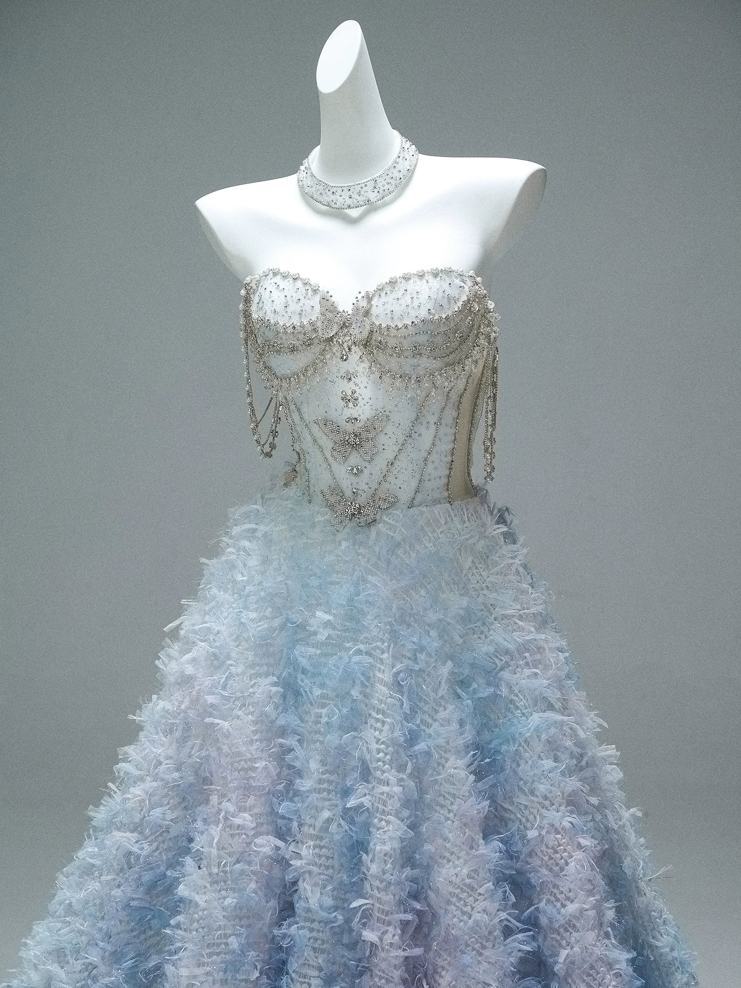 Elegant Light Blue Couture Gown