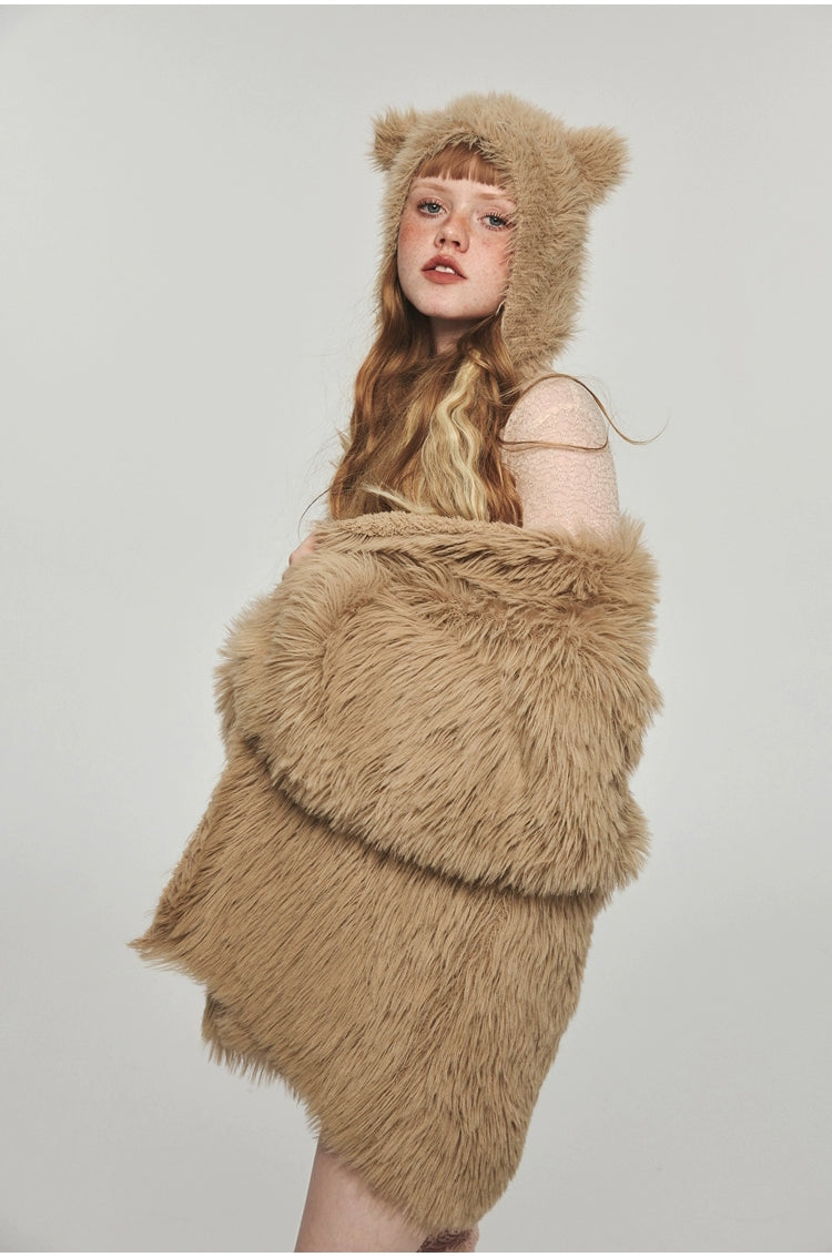 Mink Fur Coat with Tank Top Two-Piece Set - CHINASQUAD