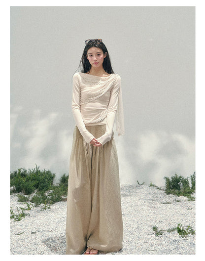 She Kissed Frost Rhinestone Sheer Top