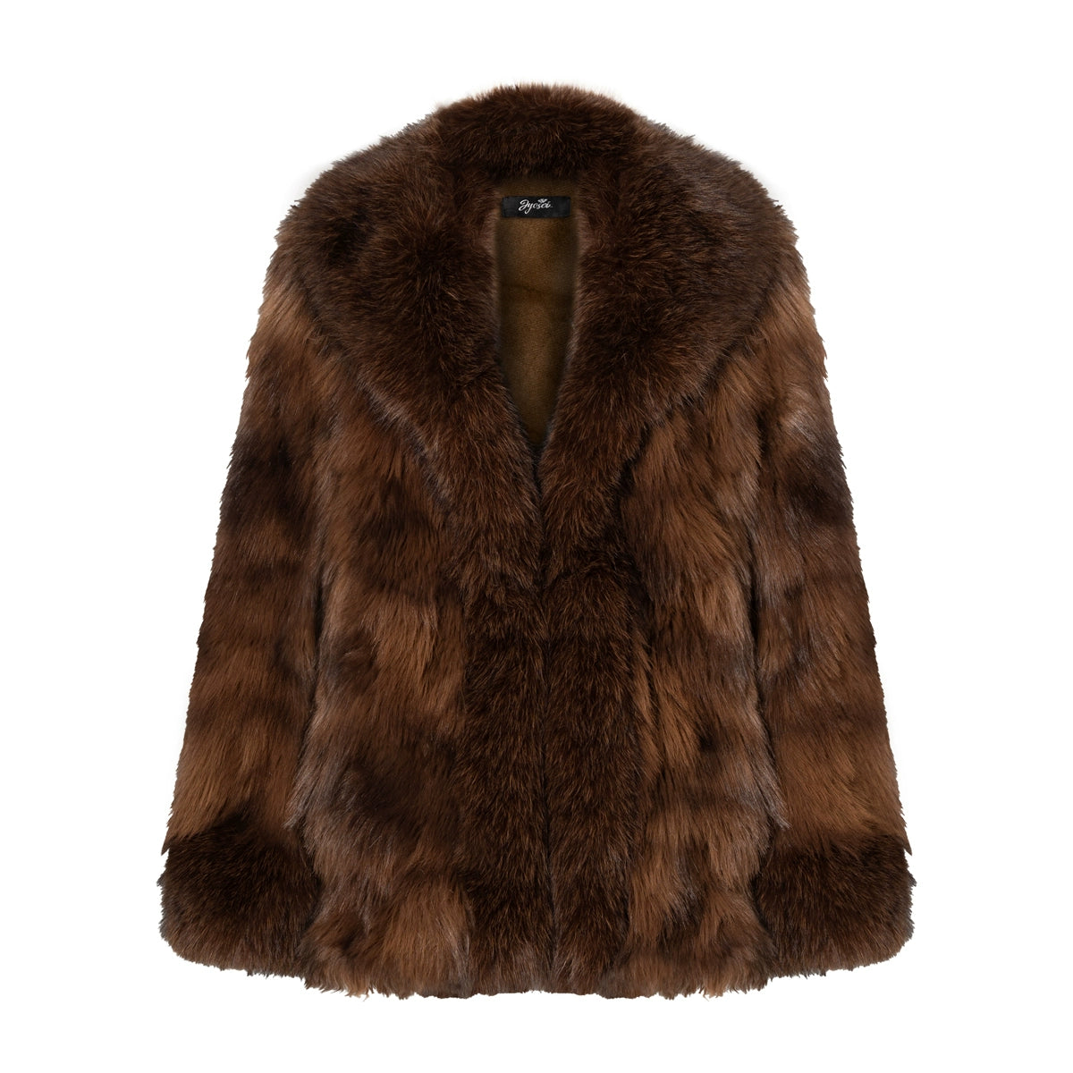 Vintage Brown Faux-Fur Collar Coat