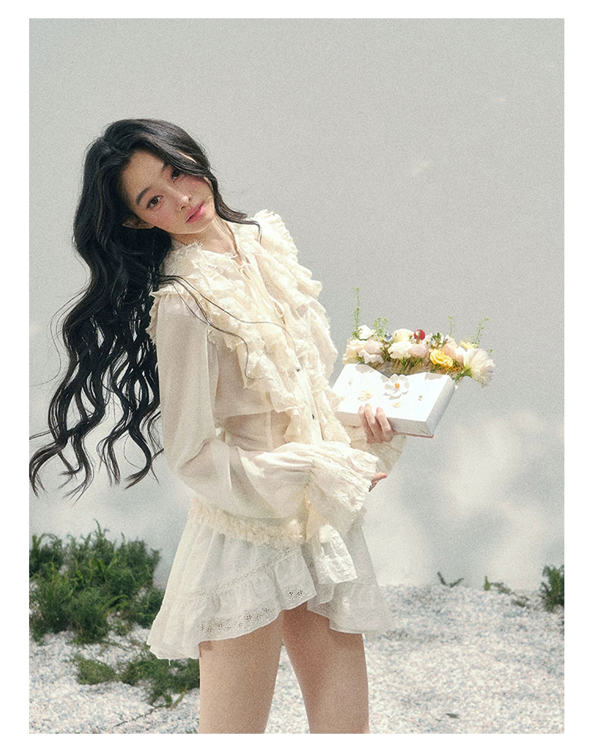 Vintage Lace Ruffle Shirt